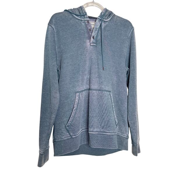 Flag & Anthem Henley Hoodie Size Small NWT Blue Pullover Hooded Long Sleeve - Picture 2 of 8